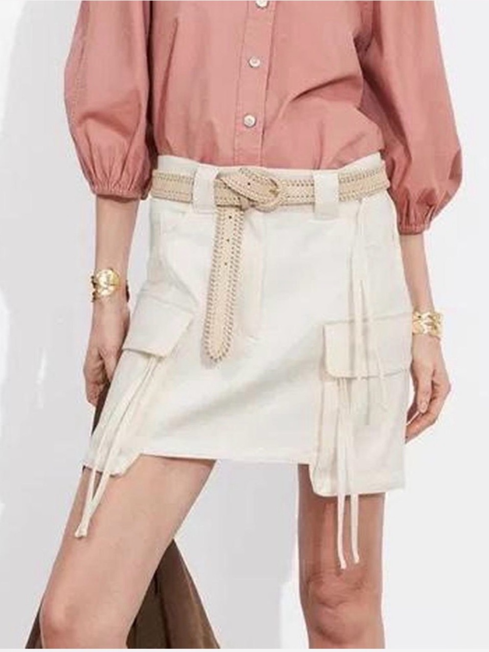 & Other Stories Paris Atelier Cargo Mini Skirt in Off-White 4
